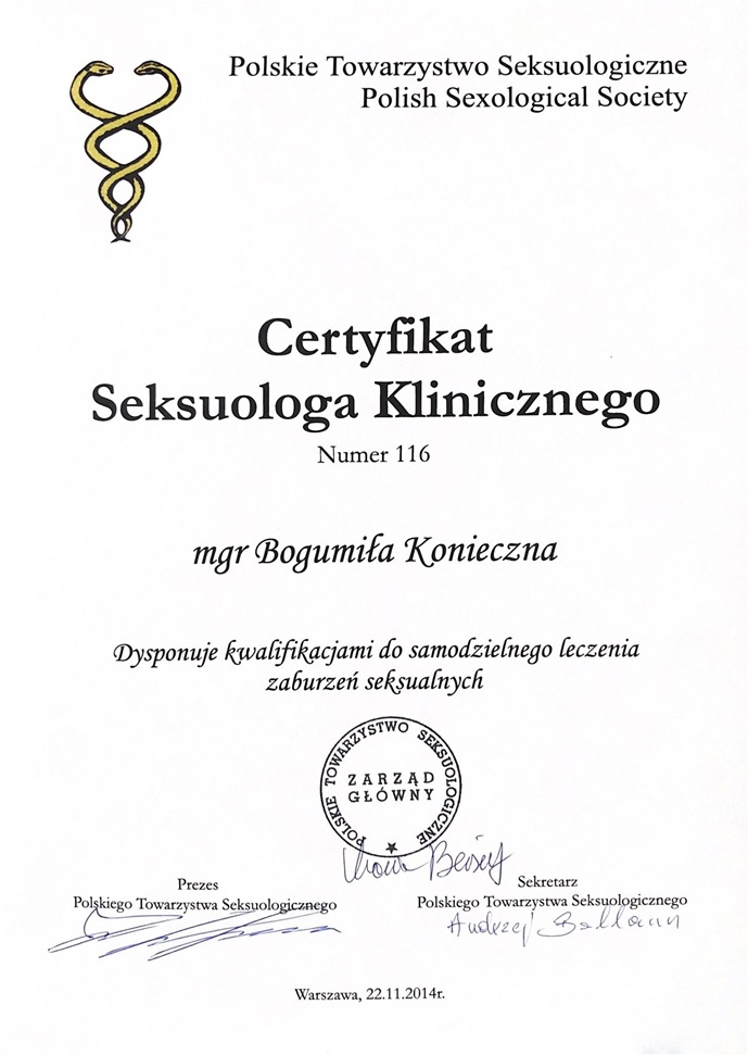 Certyfikat Seksuologa Klinicznego